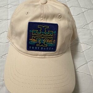 Tory Burch Tory Sport Woman Cotton Patch Baseball Hat French Cream White